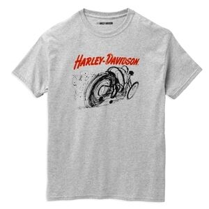 Harley Davidson Motorcycles Accelerate Cotton Jersey Tee in Gray Size Large